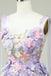 lavender tulle bow tie a line 3d flowers homecoming dresses