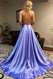 Satin backless long prom dresses, long formal evening dresses mg01