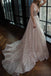 sparkly a line sequins plunging neckline backless long prom dress