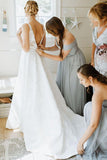 a line v neck floral lace wedding dress backless plus size bridal gown