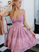 chic a line short homecoming dresses spaghetti straps dress with appliques