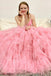 tulle princess lavender tiered long graduation prom dresses with ruffles