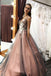 tulle long prom wedding dress with beading floral appliques