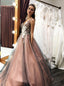 Tulle Long Prom Wedding Dress With Beading Floral Appliques MP825