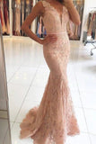 Charming illusion back lace appliques mermaid evening dresses prom party dresses mg107
