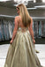 sparkly spaghetti straps v neck satin lace up prom pageant dresses