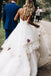 princess floral appliques bridal gown backless wedding dress