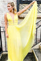 Daffodil Long Prom Dress Plunging Neckline Formal Dress with Beading MP1157