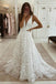 a line bohemian wedding dress with lace appliques beach bridal gown
