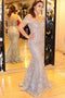 Elegant Mermaid Off The Shoulder Lace Prom Evening Dress Lace Up With Train MP1182
