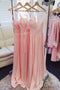 Pink Chiffon Long Bridesmaid Dresses Simple Wedding Party Dress PB198