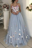 detachable straps sweetheart long prom dress with floral appliques