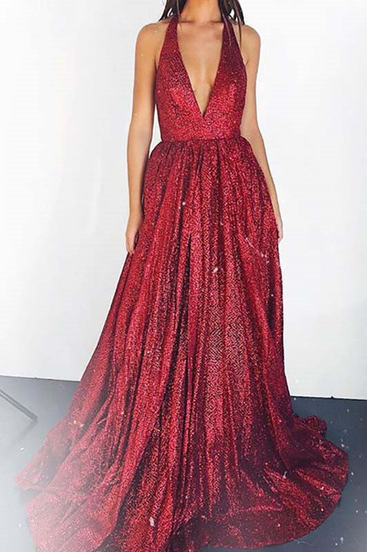 backless sequin prom dresses plunging neckline long evening gown
