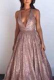 backless sequin prom dresses plunging neckline long evening gown