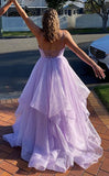 Sparkly Long Plus Size Lavender Prom Dresses, Stunning Formal Dresses GP372