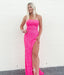 hot pink sequins sheath long prom dress sparkly strapless evening gown