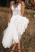 v neck bridal dress white backless a line wedding dresses with lace
