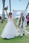 Stunning A Line V-Neck Pleated Simple Satin Wedding Bridal Dress PW377