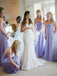 lavender a line sweetheart chiffon beach bridesmaid dresses with ruched
