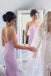 spaghetti straps mermaid lilac backless bridesmaid dresses with pleats