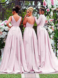Mermaid V-Neck Detachable Lilac Bridesmaid Dress with Appliques PB02