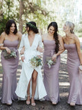 Sweetheart Lilac Mermaid Bridesmaid Dresses with Bowknot PB31