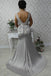 Bateau Sheath Grey Long Bridesmaid Dresses With Lace PB61