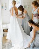 a line v neck floral lace wedding dress backless plus size bridal gown