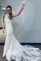 Mermaid Lace Wedding Gown Sleeveless Beach Bridal Dress PW381
