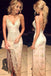spaghetti straps backless evening gown lace prom dress with front split