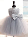 jewel sequins bodice gray tullw flower girl dress with bowknots pf105