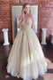 Sparkly Spaghetti-straps Long Prom Dress, Tulle Plus Size Formal Dress MG165