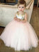 sequins gold tulle flower girl dress ball gown birthday dress with bowknot pf115