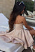 a line plunging neck satin criss cross back short homecoming party dresses