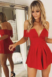 off the shoulder cutout fit red homecoming dresses