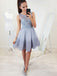 a line fit flare lace applique short prom homecoming dress
