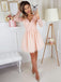 a line v neck lace long sleeves short homecoming party dress