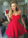 cute a line lace red pleats sweetheart homecoming dress
