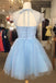 chic sparkly cap sleeves homecoming dress tulle pearls short prom dress