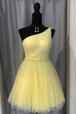 Tulle One Shoulder Sparkly Homecoming Dress, Chic 8th Graduation Dress GM100