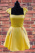 cap sleeves short prom homecoming dress with beaded pockets