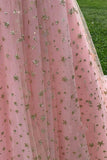 sparkly starry long prom dresses a line v neck stars sequin formal dress