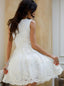 A-Line V-Neck Tulle Homecoming Dress with Appliques MP1036