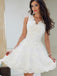 a line v neck tulle homecoming dress with appliques