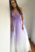 plunge neckline lilac ombre backless prom dress ombre long evening gown