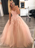 Sweetheart Lace Tulle Long Prom Dress, Elegant Graduation Evening Dress MP171