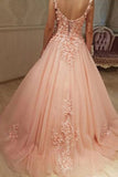Straps Tulle Long Quinceanera Prom Dresses With Appliques MP178