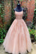 Spaghetti Straps Tulle Sleeveless Long Prom Dresses With Appliques MP196