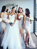 Mermaid bridesmaid dresses sweetheart lace bridesmaid dress with split gb393