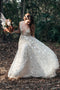 Beach Wedding Dresses V-neck Boho Shiny Star Tulle Bridal Gown PW317